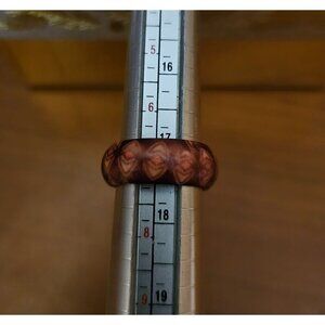 Size 7 Real Wood Unisex Ring Handcrafted Matte Finish Minimalist Jewelry